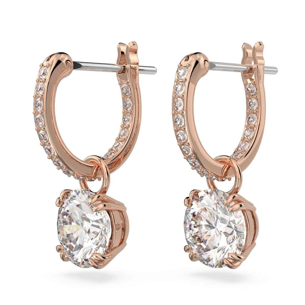 商品Swarovski|Constella drop earrings round cut white rose gold-tone plated,价格¥909,第3张图片详细描述