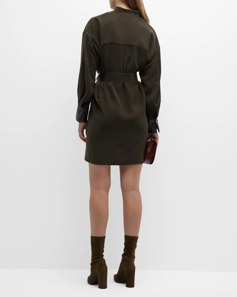 商品Vince|Long-Sleeve Slit-Neck Mini Dress,价格¥1593,第4张图片详细描述