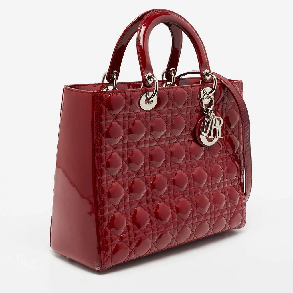 商品[二手商品] Dior|Dior Red Cannage Patent Leather Large Lady Dior Tote,价格¥20345,第3张图片详细描述
