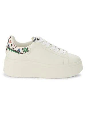 商品Ash|Contrast-Trim Leather Platform Sneakers,价格¥1028,第1张图片