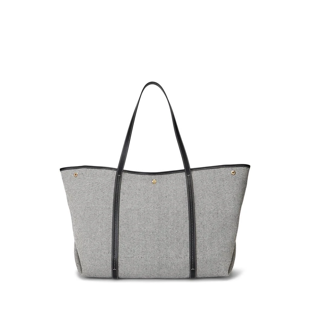 商品Ralph Lauren|Canvas & Leather Extra-Large Emerie Tote,价格¥2020,第2张图片详细描述