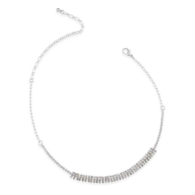 商品INC International|Silver-Tone Crystal Cluster Choker Necklace, Created for Macy's,价格¥79,第2张图片详细描述