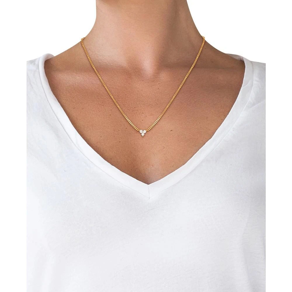 商品Giani Bernini|Cubic Zirconia Trio Collar Necklace in Gold-Plated Sterling Silver, 16" + 2" extender, Created for Macy's,价格¥372,第2张图片详细描述