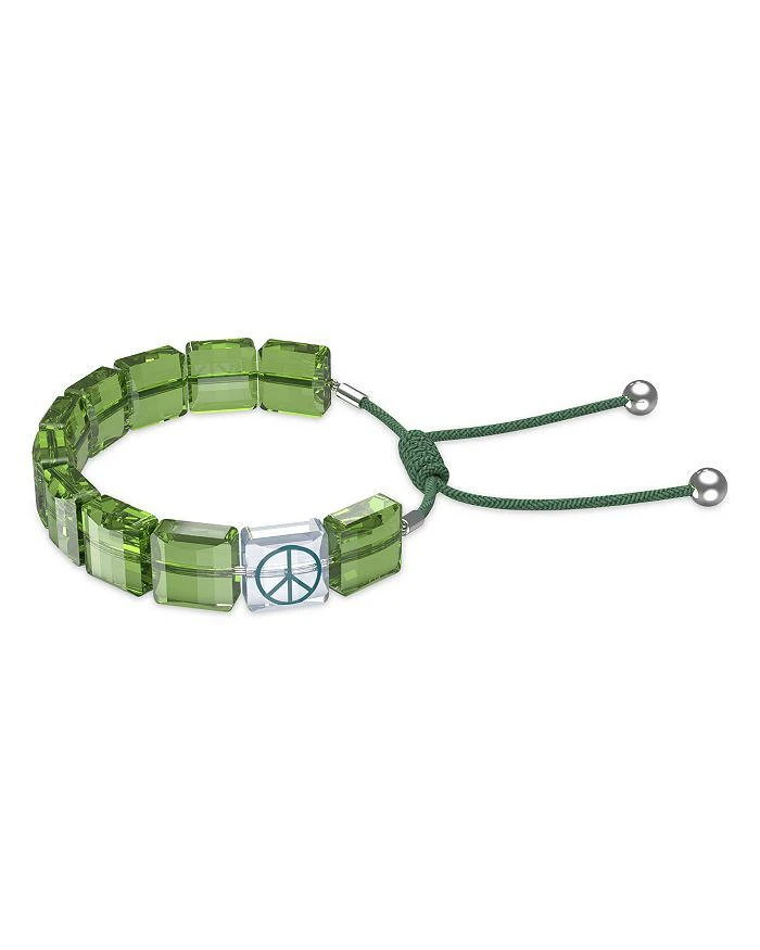 商品Swarovski|Letra Peace Square Crystal Cord Slider Bracelet,价格¥564,第4张图片详细描述