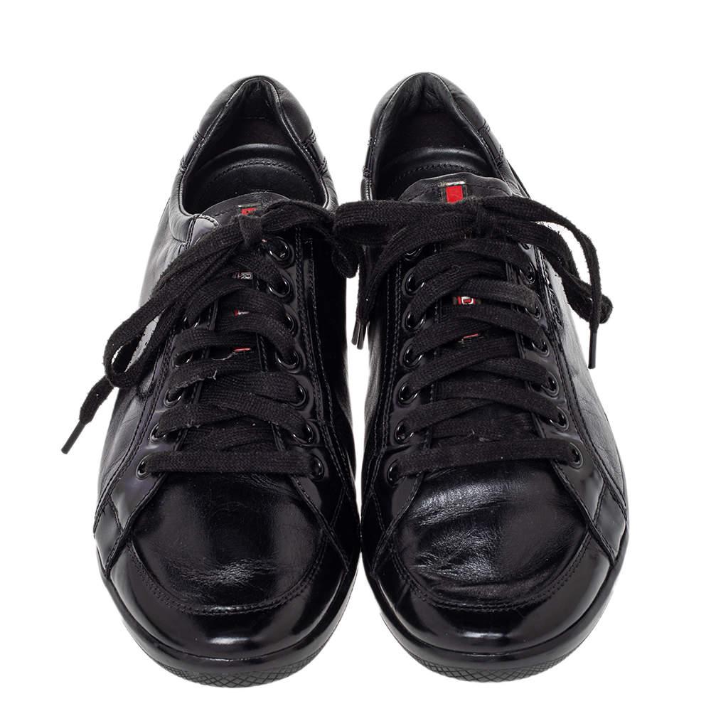 Prada Sport Black Leather Low Top Sneakers Size 44商品第3张图片规格展示