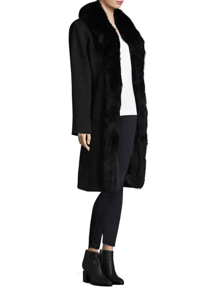 商品Sofia Cashmere|Fur-Trim Tuxedo Coat,价格¥8975,第3张图片详细描述