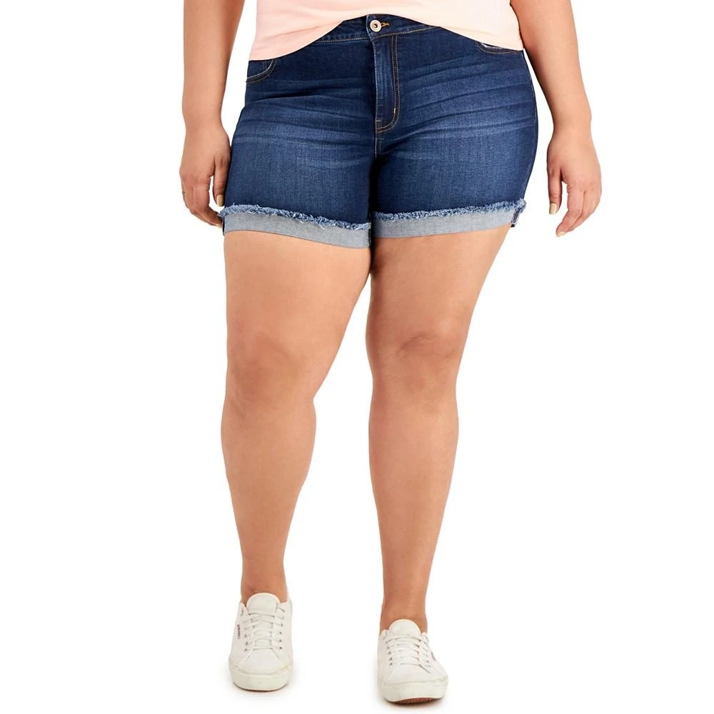 商品Celebrity Pink|Trendy Plus Size Cuffed Denim Shorts,价格¥117,第1张图片