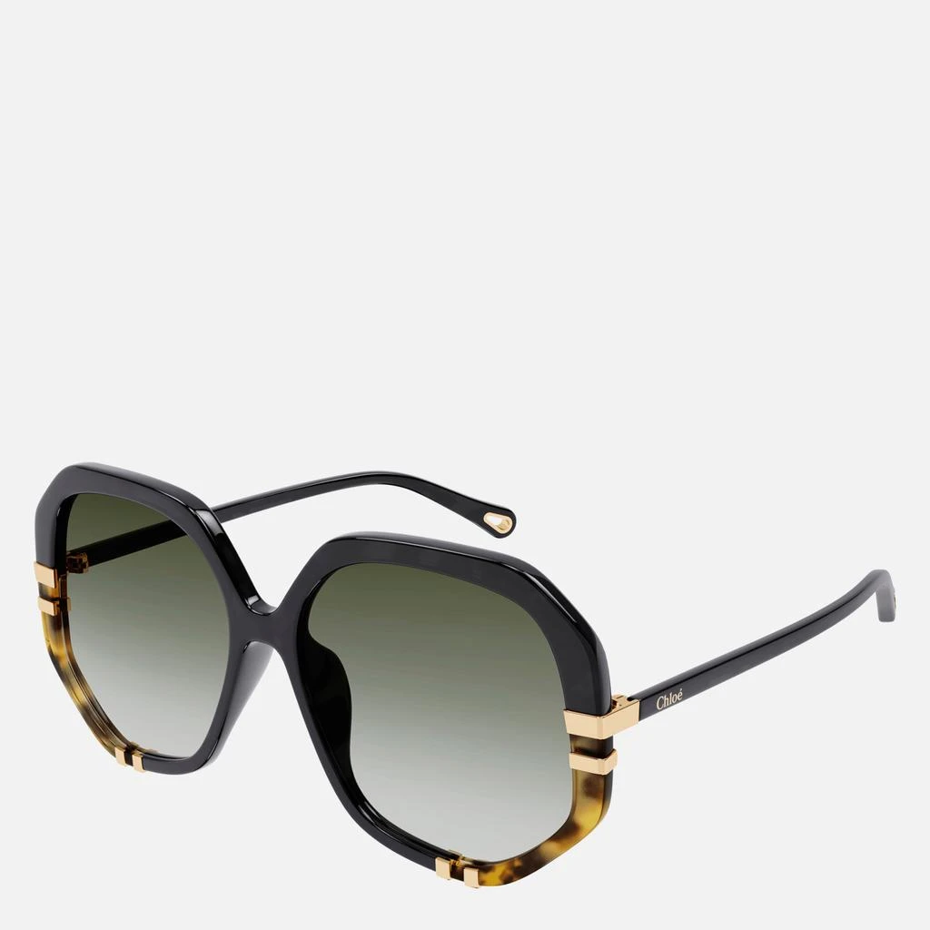 商品Chloé|Chloé Women's Oversized Sunglasses - Black/Green,价格¥1865,第1张图片