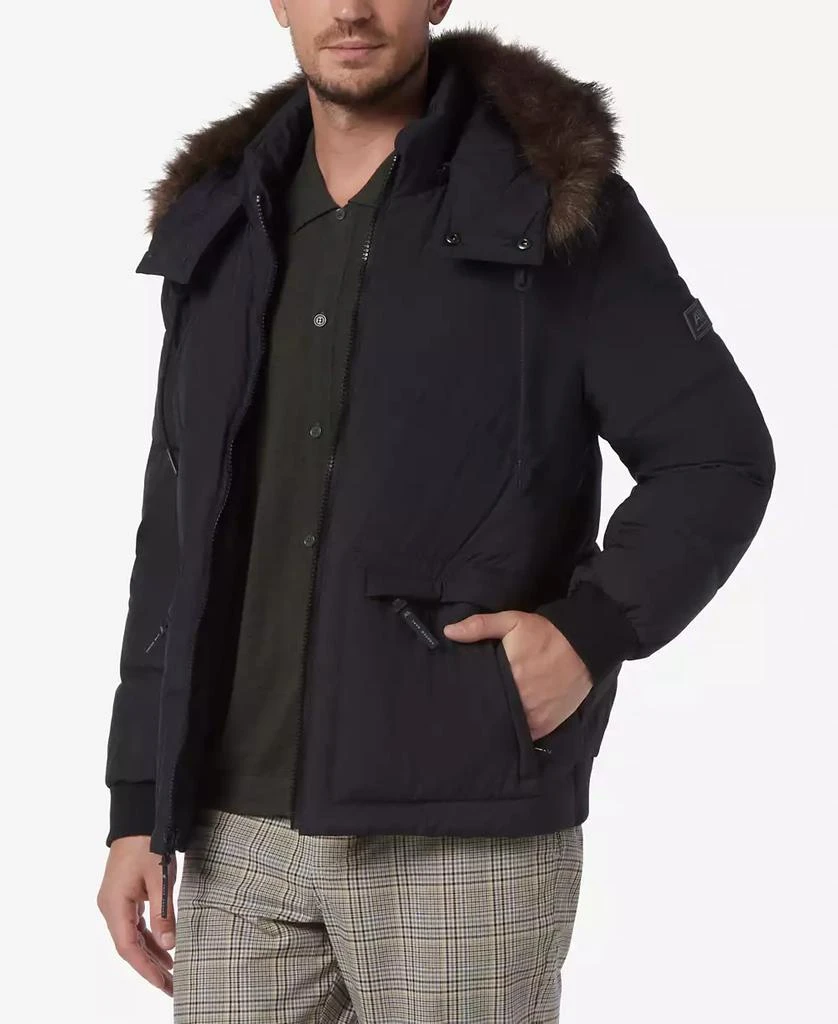 商品Marc New York by Andrew Marc|Men's Down Bomber with Faux Fur Trim and Removable Hood,价格¥1095,第3张图片详细描述
