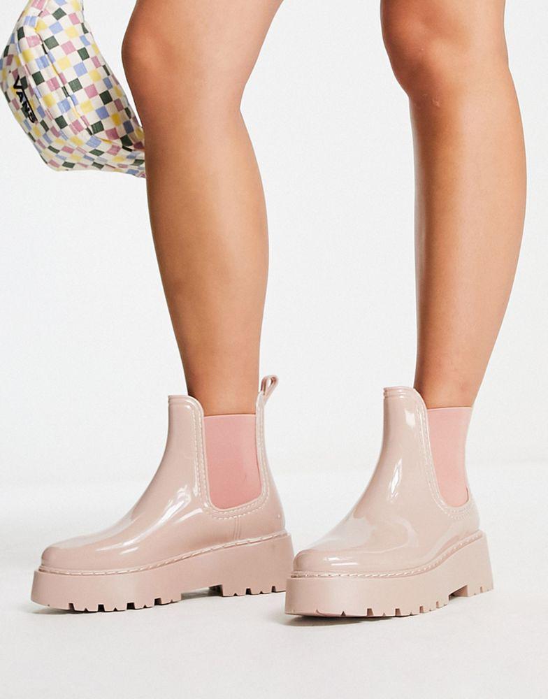 ASOS DESIGN Gadget chunky chelsea rain boots in beige商品第3张图片规格展示
