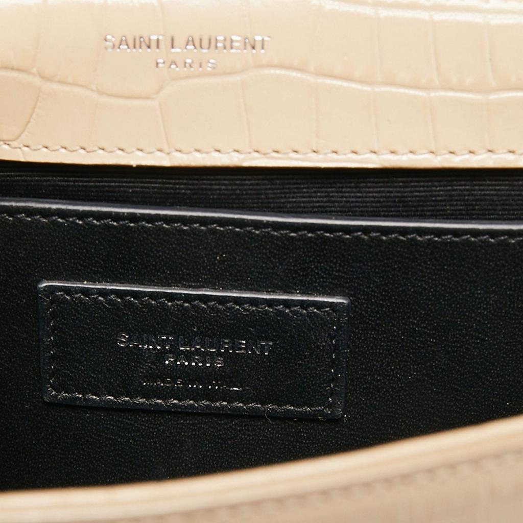 Saint Laurent Beige Croc Embossed Leather Small Kate Crossbody Bag商品第8张图片规格展示