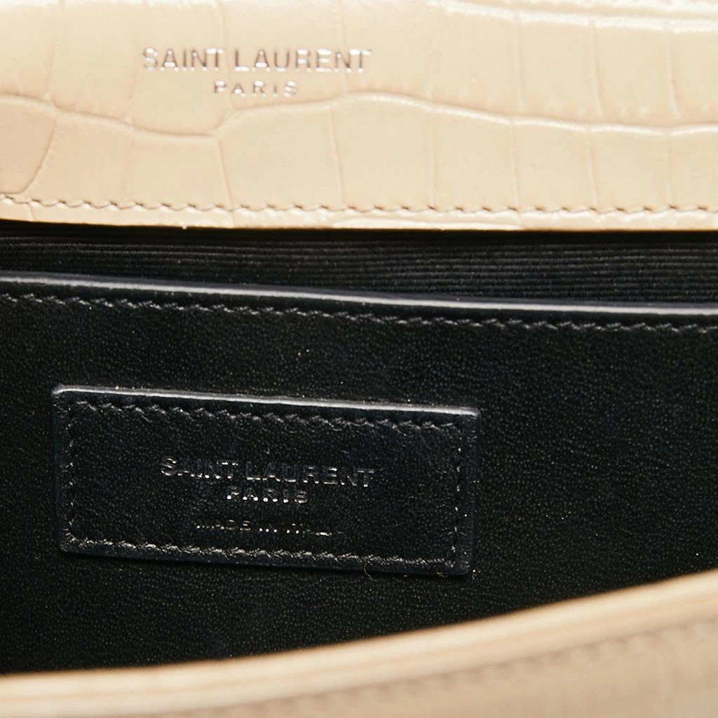 Saint Laurent Beige Croc Embossed Leather Small Kate Crossbody Bag 商品