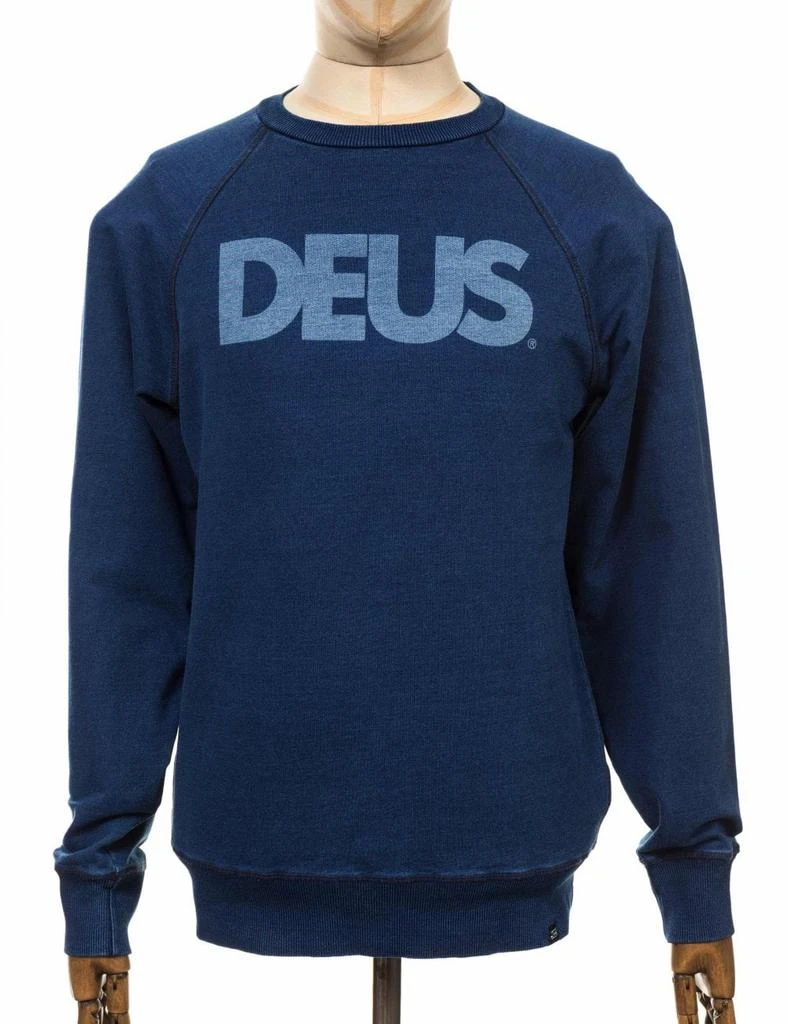 商品Deus|Deus Ex Machina All Caps Indigo Crew Sweat - Dark Indigo Colour: Dark Indigo,价格¥752,第1张图片