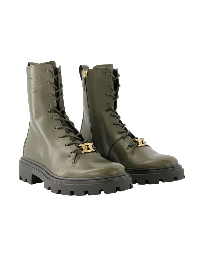 商品Tod's|Gomma Pesante Boots - Tod's - Leather - Khaki,价格¥8465,第3张图片详细描述