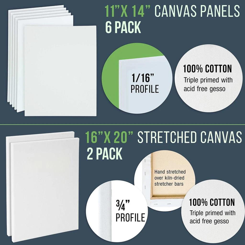 US ART SUPPLY 121-Piece Custom Artist Painting Kit with Coronado Sonoma Easel, 24-Tubes Acrylic Colors, 24-Tubes Oil Painting Colors, 24-tubes Watercolor Painting Colors, 2-each 16"x20" Artist Quality Stretched Canvases, 6-each 11"x14" Canvas Panels, 11"x14" Watercolor Paper Pad, 10-Natural Hair Bristle Paint Brushes, 7-Nylon Hair Paint Brushes, 15-Multipurpose Paint Brushes, Trowel, 5 Pallete Knives, 17-Well Paint Mixing Pallete 商品