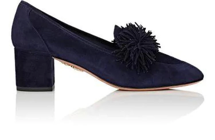 商品Aquazzura|Wild Suede Loafer Pumps,价格¥3786,第1张图片