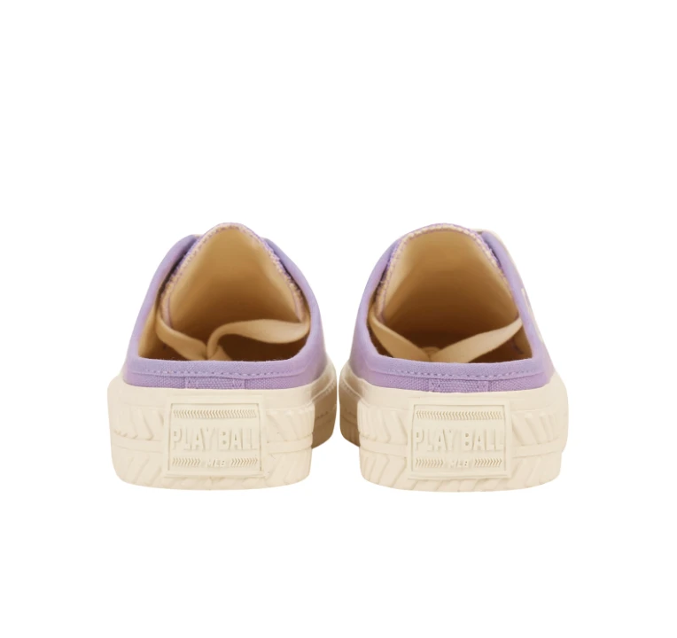 【享贝家】ZY-（预售款）MLB 男女情侣帆布鞋半拖增高板鞋运动小白鞋 紫色 32SHS1111-07V 商品