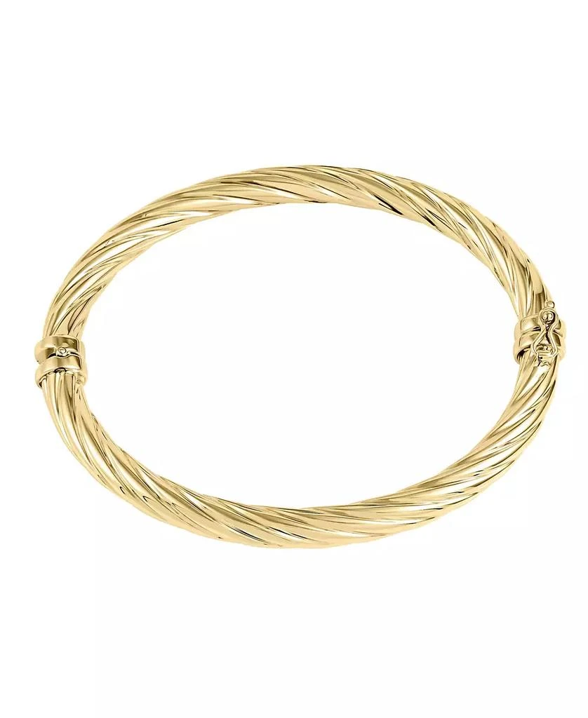 商品Italian Gold|Twist Hinge Bangle Bracelet in 14k Gold or White Gold,价格¥11203,第3张图片详细描述