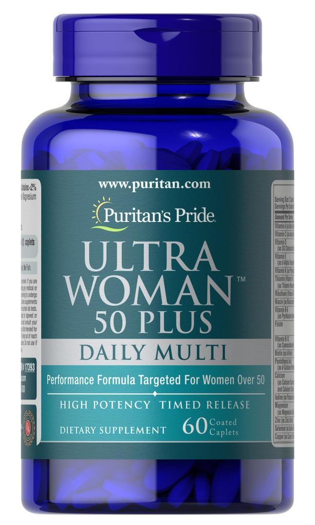 商品Puritan's Pride|Ultra Woman™ 50 Plus Multi-Vitamin 60 Caplets,价格¥144-¥287,第1张图片