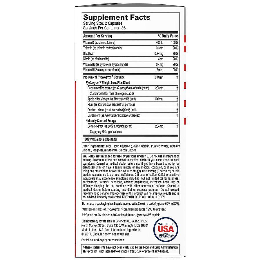 商品Hydroxycut|Pro Clinical Weight Loss Supplements with Apple Cider Vinegar,价格¥185,第5张图片详细描述