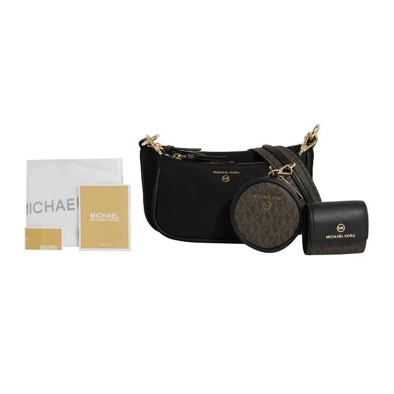 商品[国内直发] Michael Kors|MK 女包 送女友礼物 迈克·科尔斯 MICHAEL KORS 21秋冬 黑色中号单肩包组合包 32F1GT9C6C BLACK,价格¥1501,第4张图片详细描述