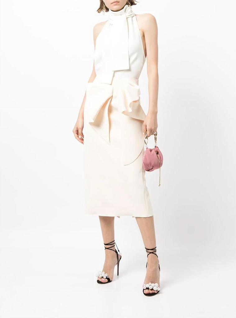商品Acler|Anderson Oversized Bow Crepe Skirt In Eggshell,价格¥1285,第1张图片