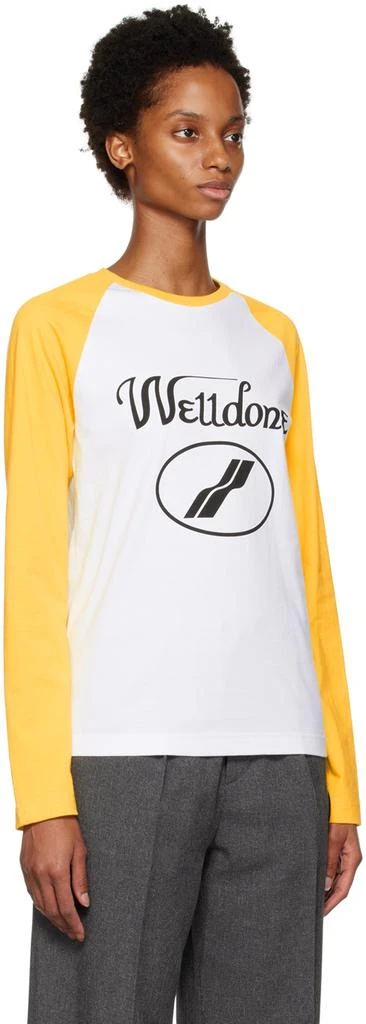 商品We11done|Yellow & White Cursive T-Shirt,价格¥492,第2张图片详细描述