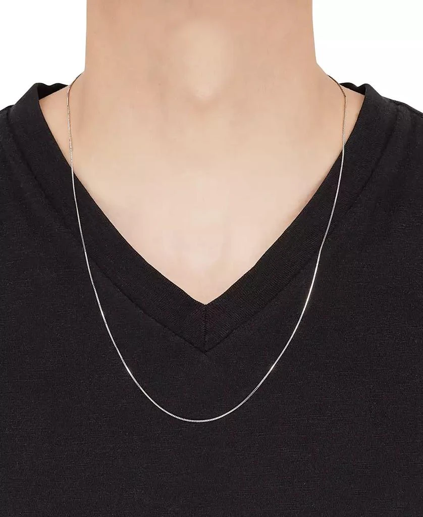 商品Macy's|Solid Box Link 24" Chain Necklace in 14K White Gold,价格¥1614,第3张图片详细描述