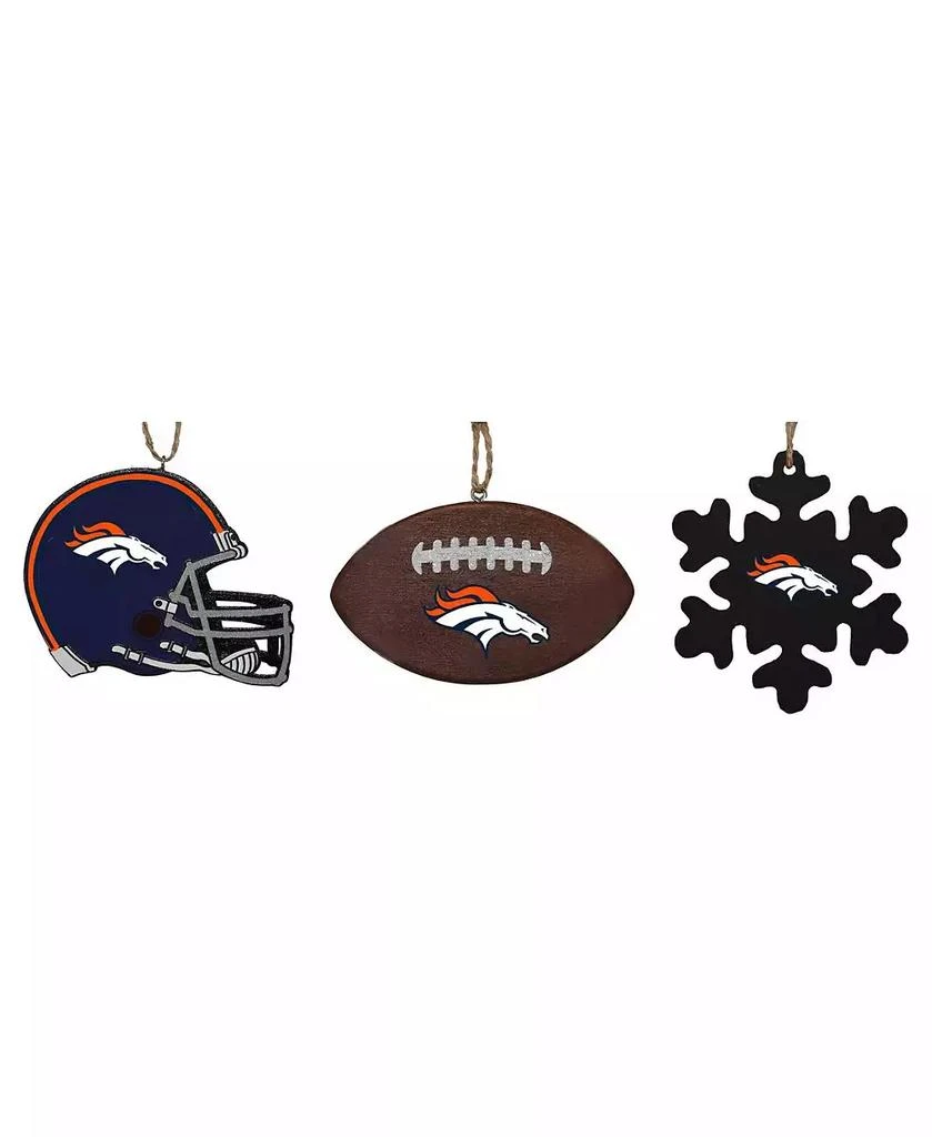 商品Memory Company|The Denver Broncos Three-Pack Helmet, Football and Snowflake Ornament Set,价格¥224,第1张图片