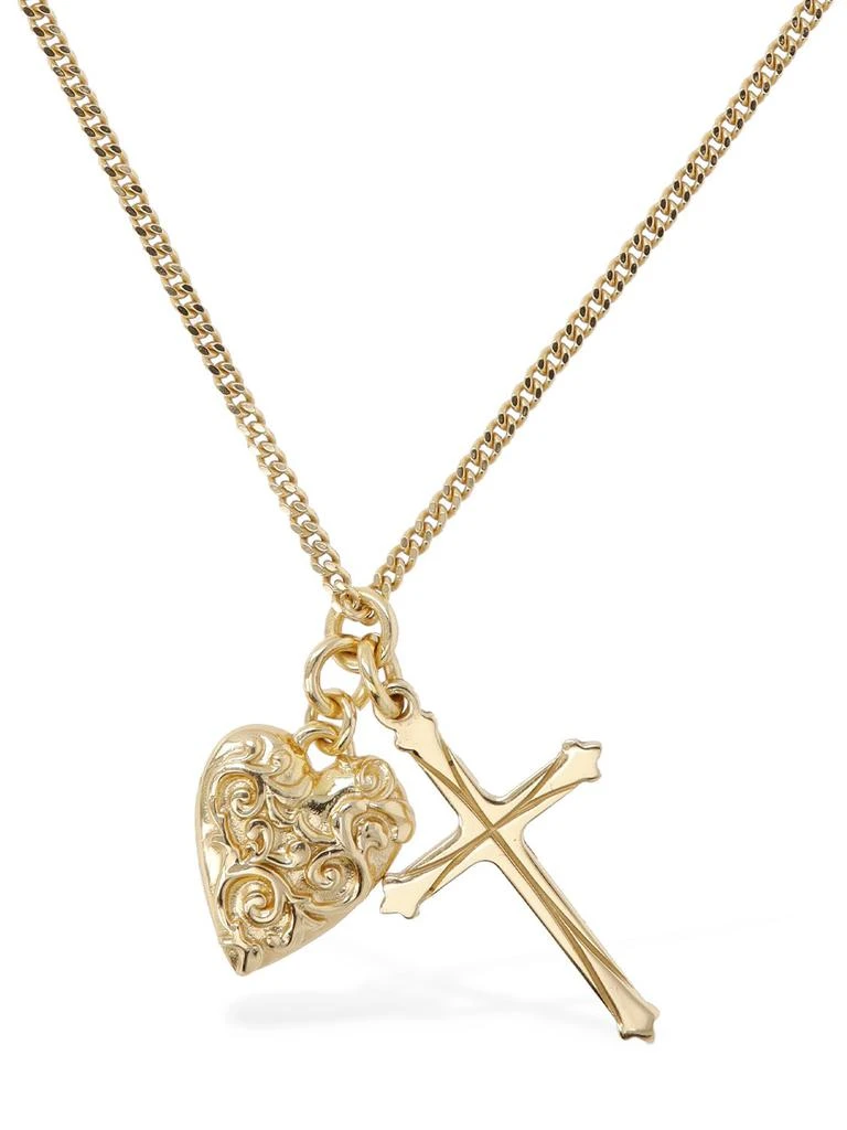 商品Emanuele Bicocchi|Cross & Arabesque Heart Charm Necklace,价格¥834,第1张图片