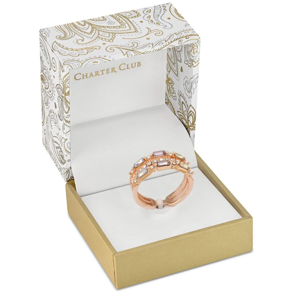 商品Charter Club|Rose Gold-Tone Mixed Crystal Triple-Row Band Ring, Created for Macy's,价格¥65,第3张图片详细描述