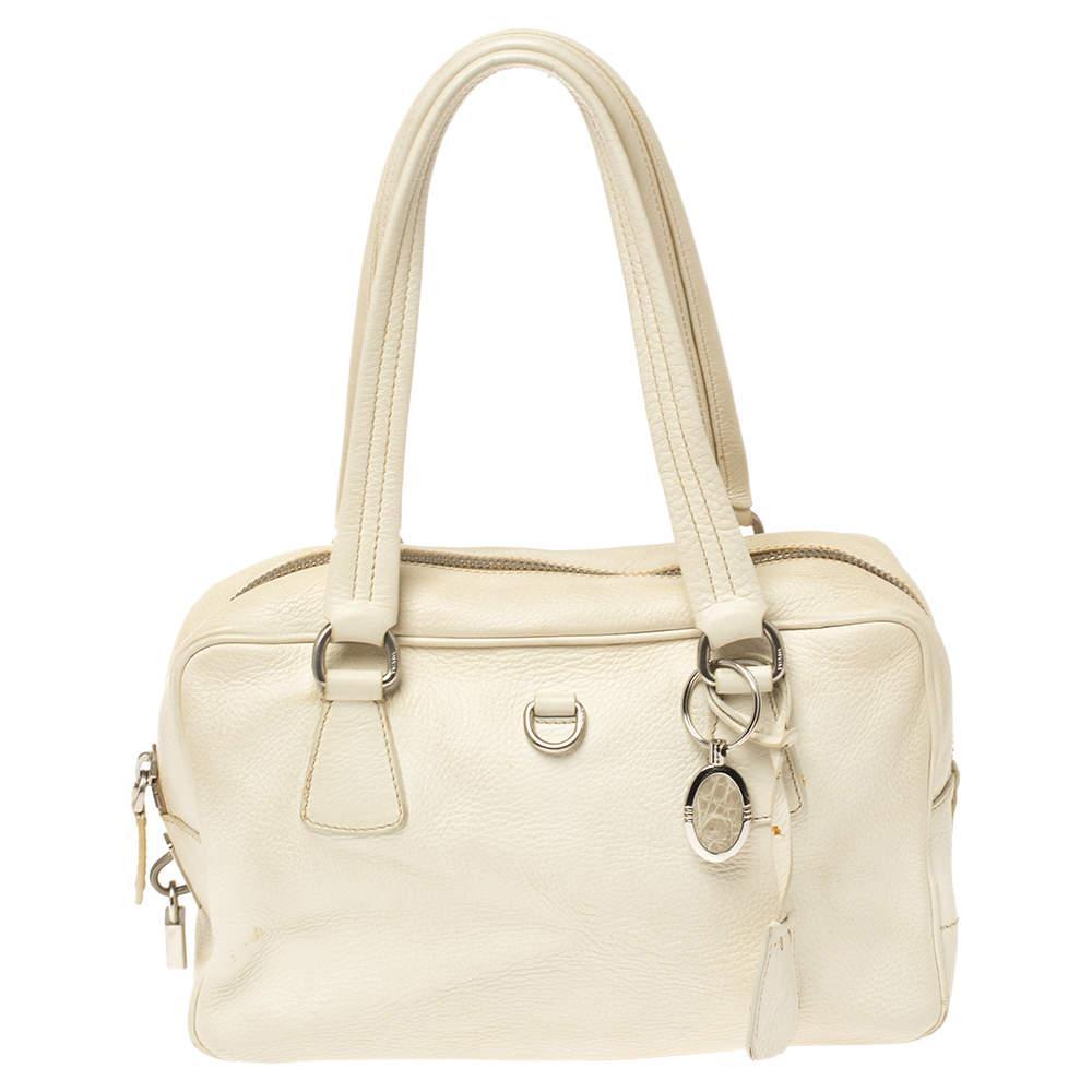 商品[二手商品] Prada|Prada White Vitello Daino Leather Balletto Bag,价格¥900,第1张图片