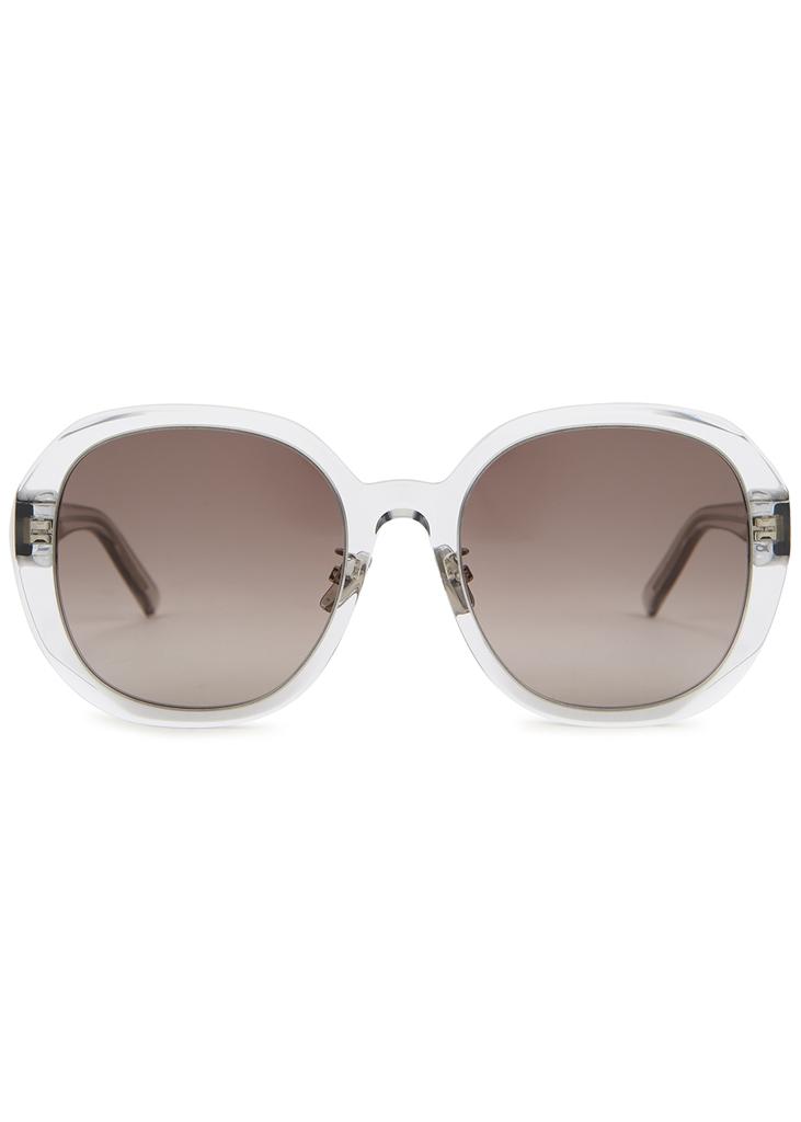Black oversized round-frame sunglasses商品第2张图片规格展示