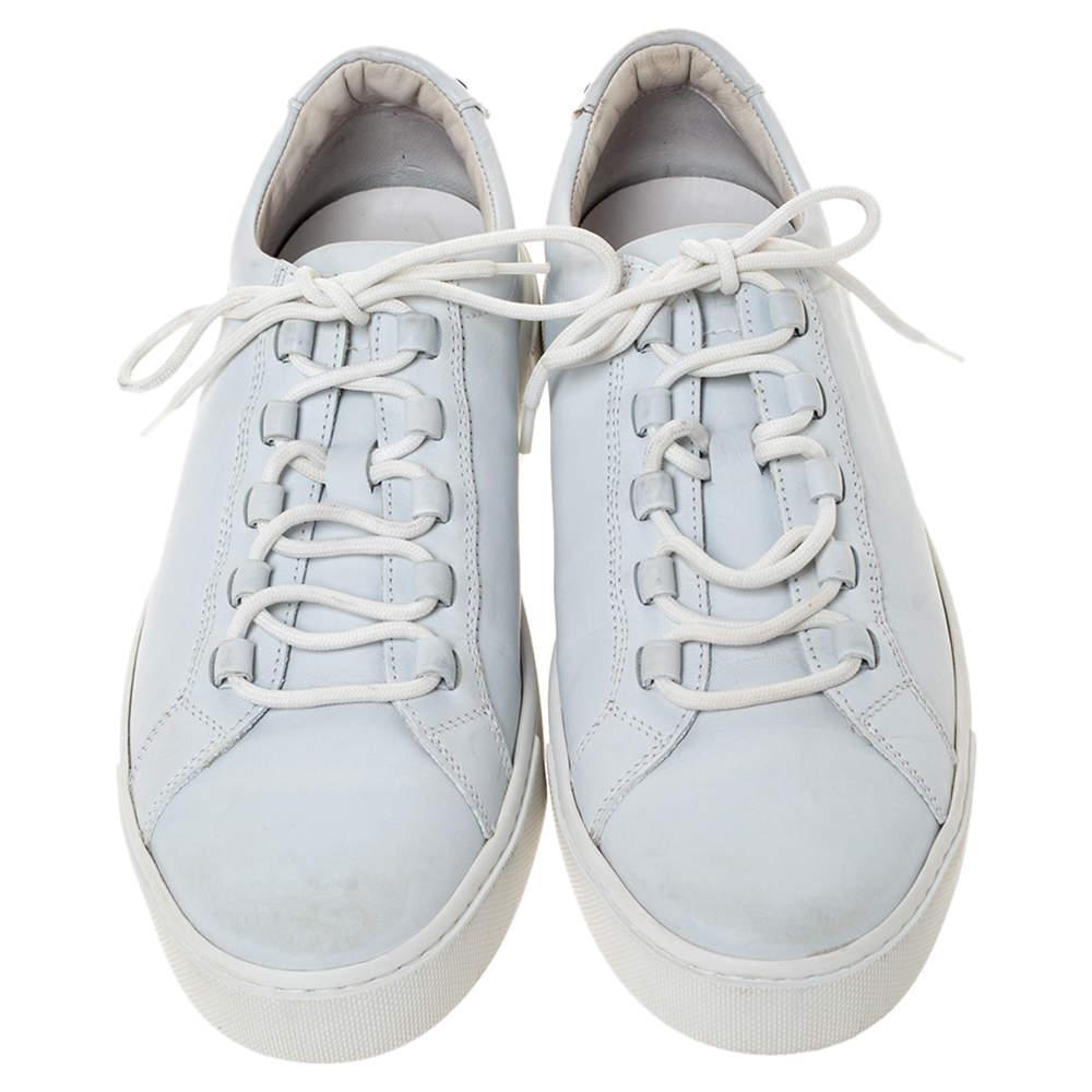 商品[二手商品] Tod's|Tod's White Leather Low Top Lace Up Sneakers Size 39.5,价格¥1164,第5张图片详细描述