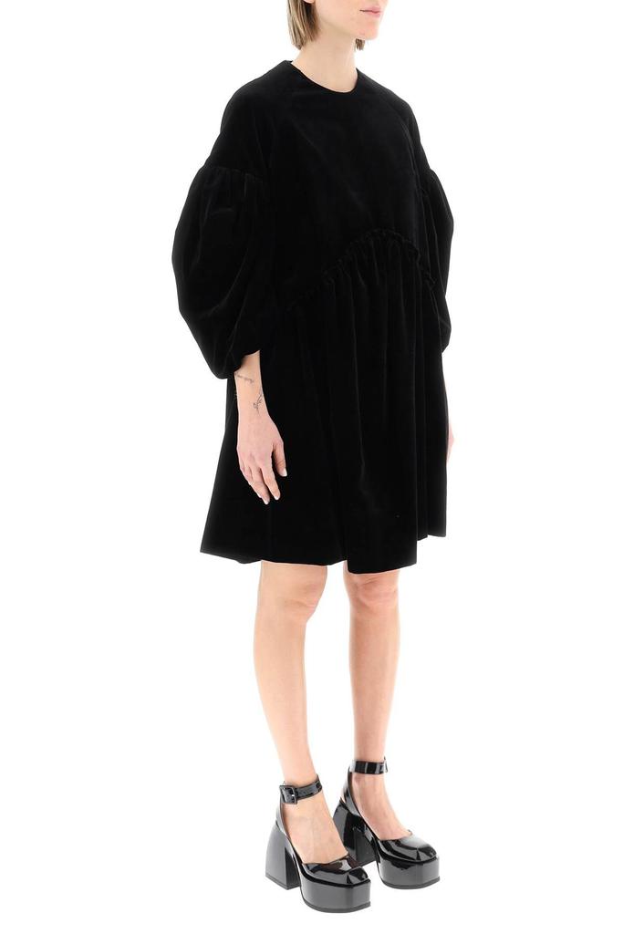 MINI VELVET SMOCK DRESS WITH BALLOON SLEEVES商品第3张图片规格展示