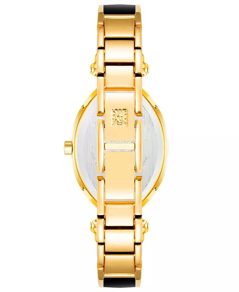 商品Anne Klein|Women's Three-Hand Quartz Gold-Tone Alloy with Black Enamel Bracelet Watch, 24mm,价格¥644,第3张图片详细描述