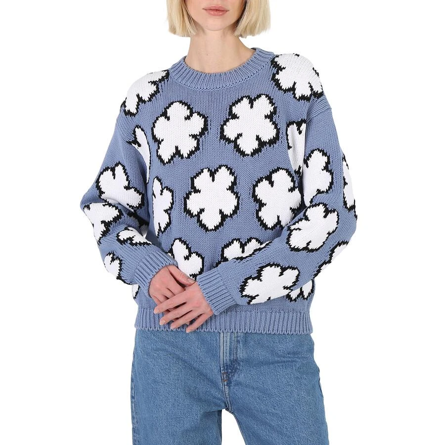 商品Kenzo|Ladies Cyan Boke Flower Intarsia Jumper,价格¥3455,第1张图片