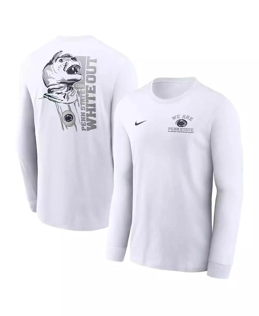 商品NIKE|Men's White Penn State Nittany Lions 2024 White Out Long Sleeve T-Shirt,价格¥277,第1张图片