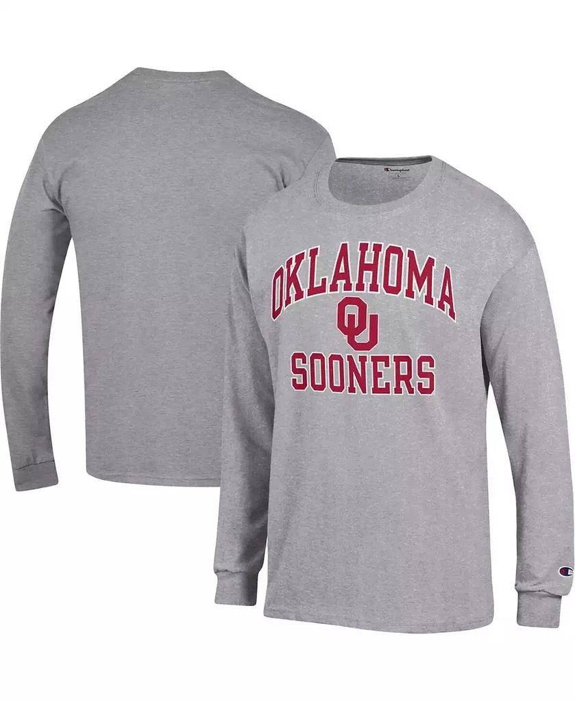 商品CHAMPION|Men's Heather Gray Oklahoma Sooners High Motor Long Sleeve T-shirt,价格¥253,第1张图片