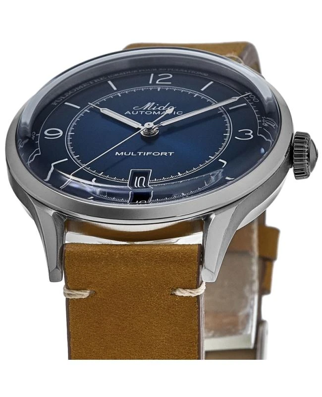 商品MIDO|Mido Multifort Patrimony Blue Dial Leather Strap Men's Watch M040.407.16.040.00,价格¥4794,第3张图片详细描述