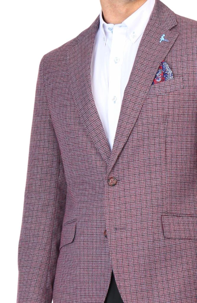 商品TailorByrd|Merlot Micro Houndstooth Sport Coat,价格¥1034,第2张图片详细描述