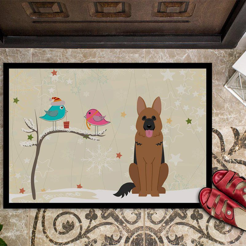 商品Caroline's Treasures|24 in x 36 in Christmas Presents between Friends German Shepherd Door Mat Indoor/Outdoor,价格¥309,第2张图片详细描述