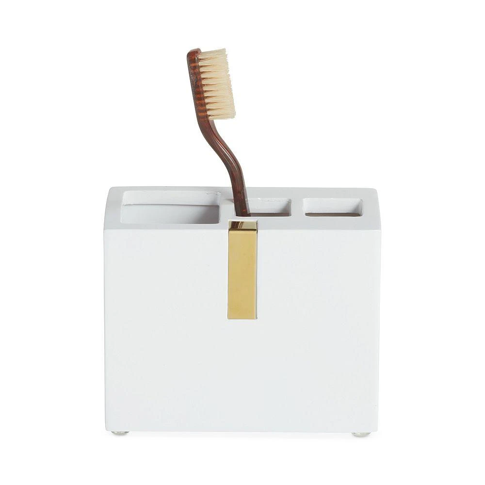 Houston Street White/Brass Toothbrush Holder 商品