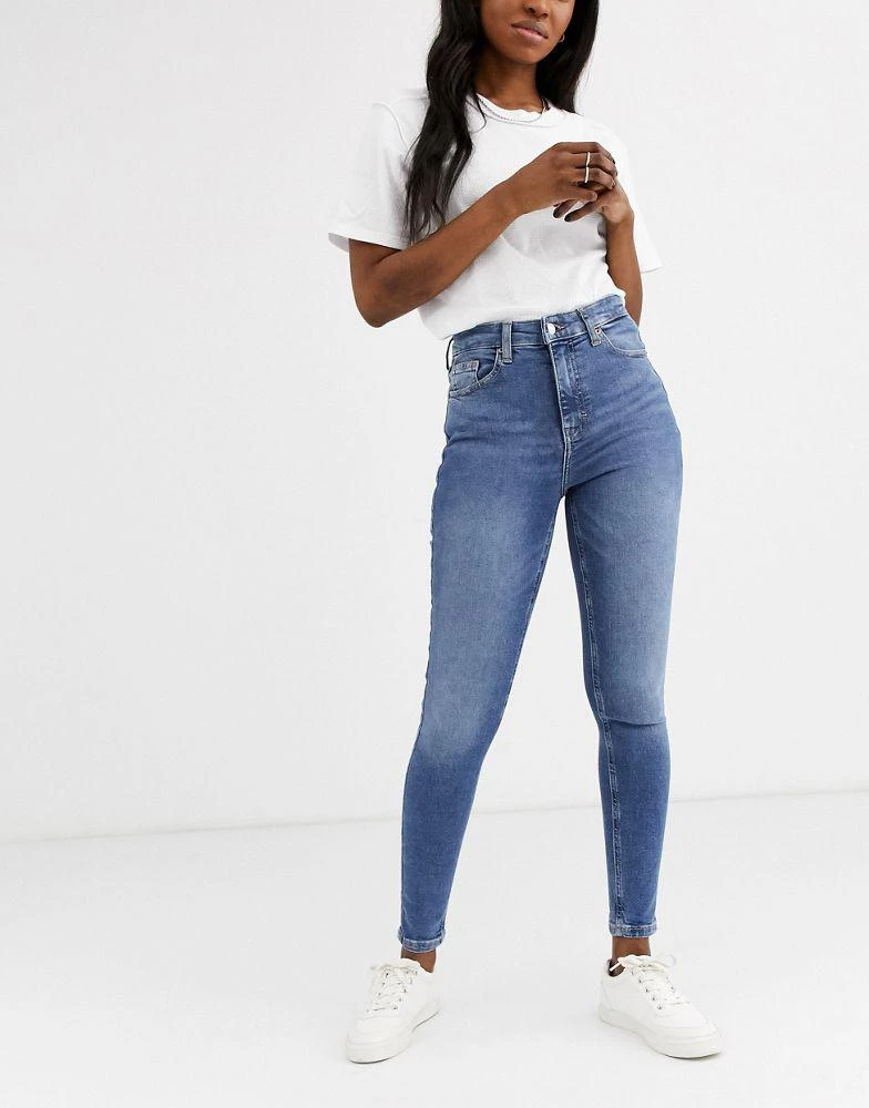 商品Topshop|Topshop Jamie jeans in mid blue,价格¥200,第4张图片详细描述