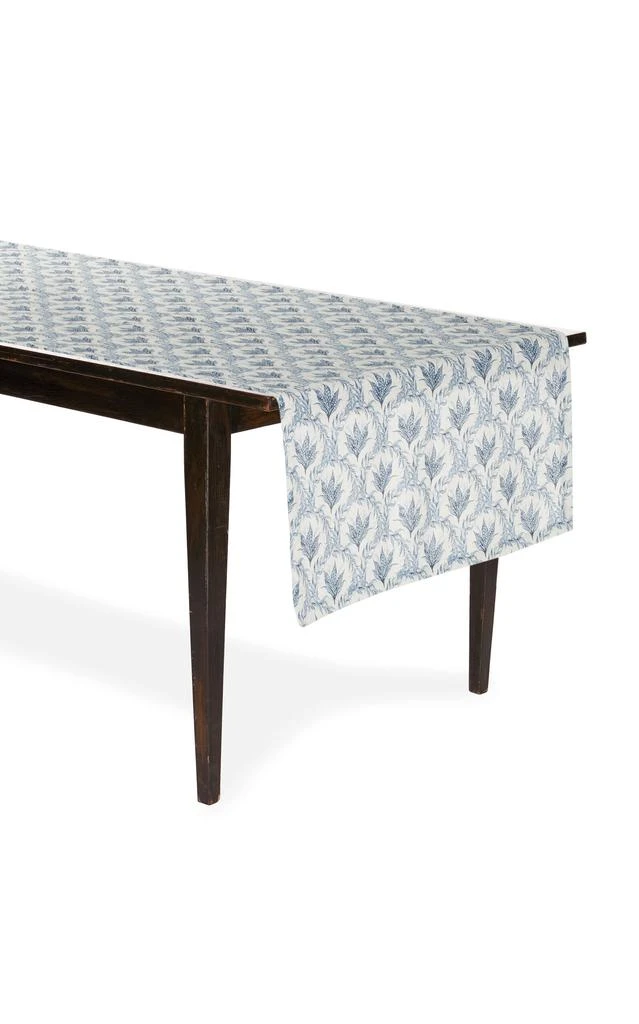 商品MoDA|Moda Domus - Lily of the Valley Printed Linen Table Runner - Blue - Moda Operandi,价格¥1675,第1张图片