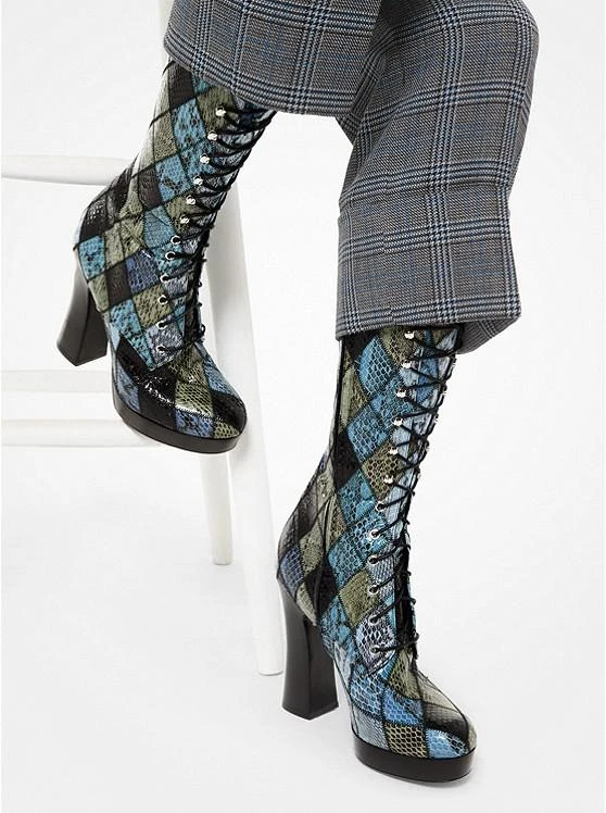 商品Michael Kors|Deandra Patchwork Snakeskin Platform Boot,价格¥6421,第5张图片详细描述