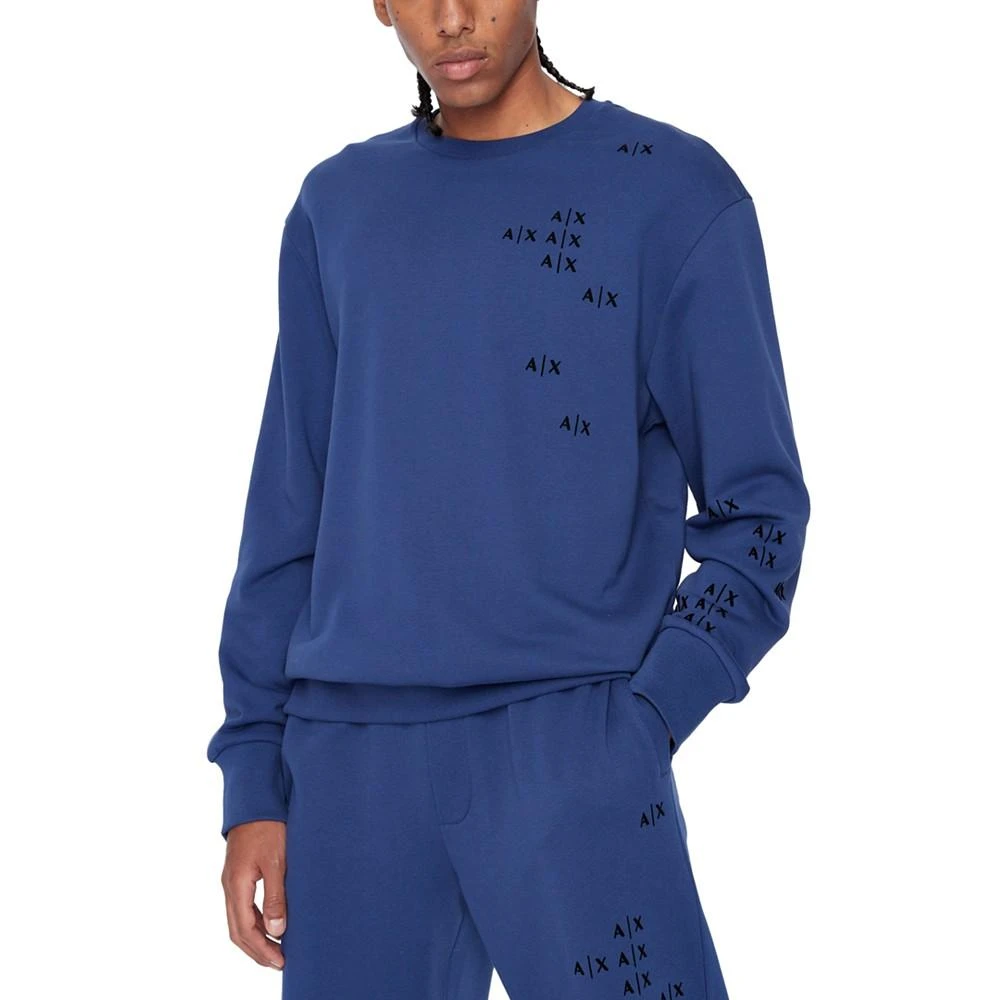 商品Armani Exchange|Men's Fleece Mini AX Logo Sweatshirt,价格¥583,第1张图片