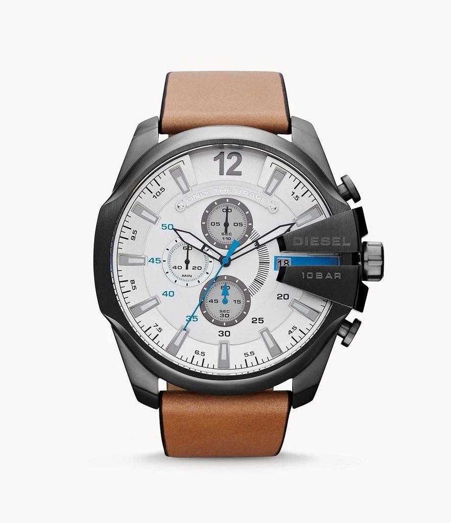 商品Diesel|Men's Mega Chief Chronograph, Gunmetal-Tone Stainless Steel Watch,价格¥2130,第1张图片