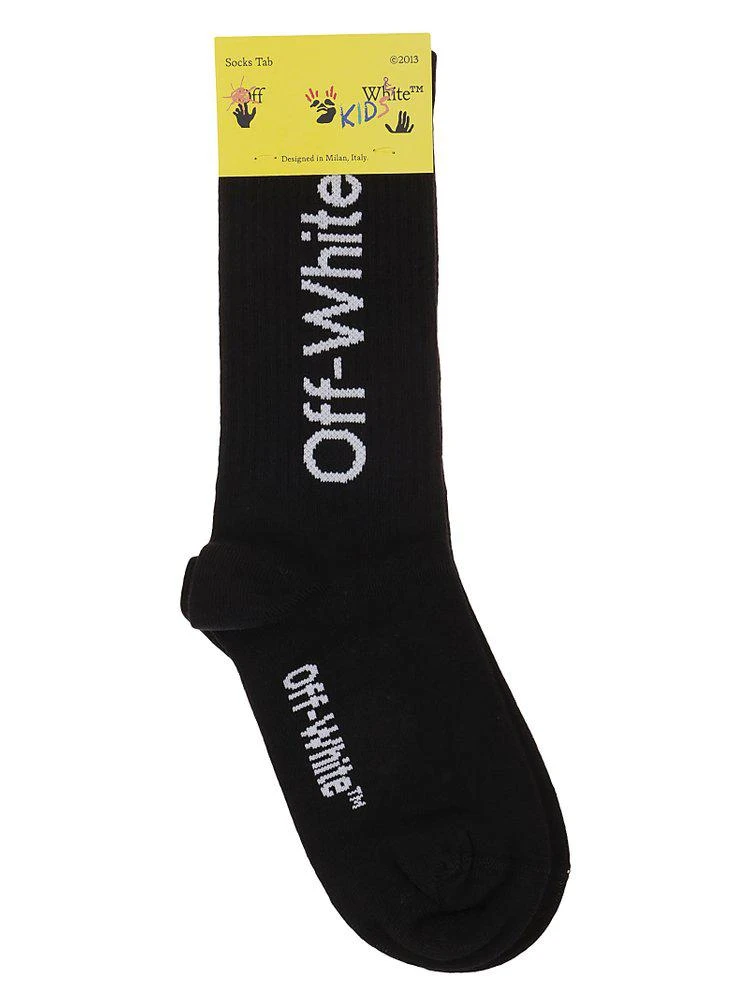商品Off-White|Off-White Kids Logo Intarsia Knit Stretched Socks,价格¥421,第1张图片