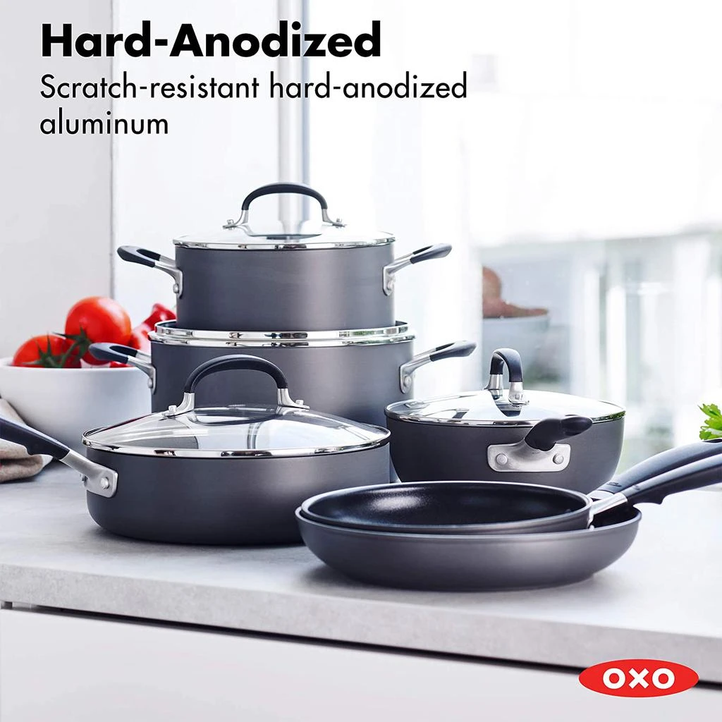 商品OXO|Oxo Good Grips Nonstick 10 Piece Cookware Set, Black,价格¥1027,第3张图片详细描述